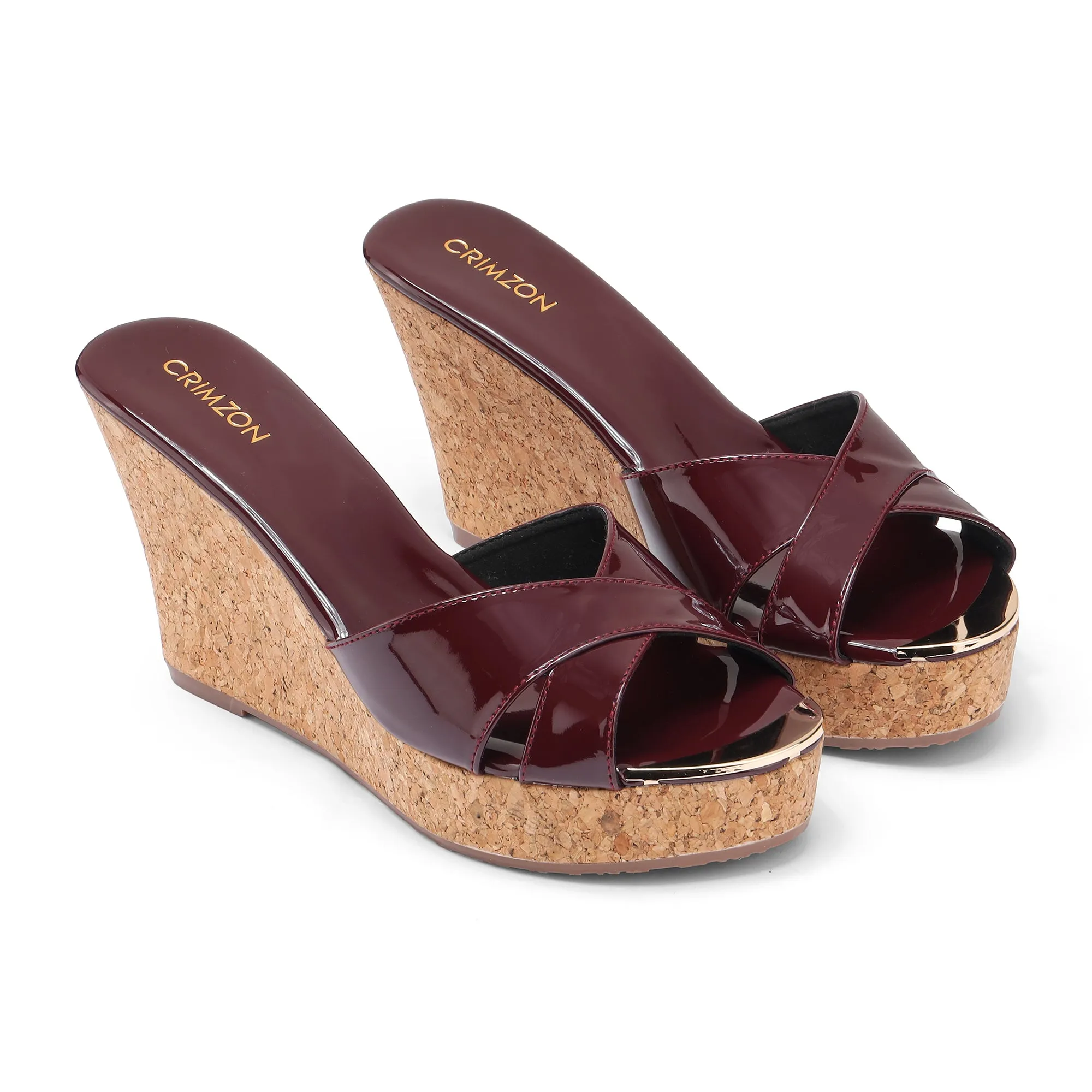 AIYANA- BURGUNDY WEDGES