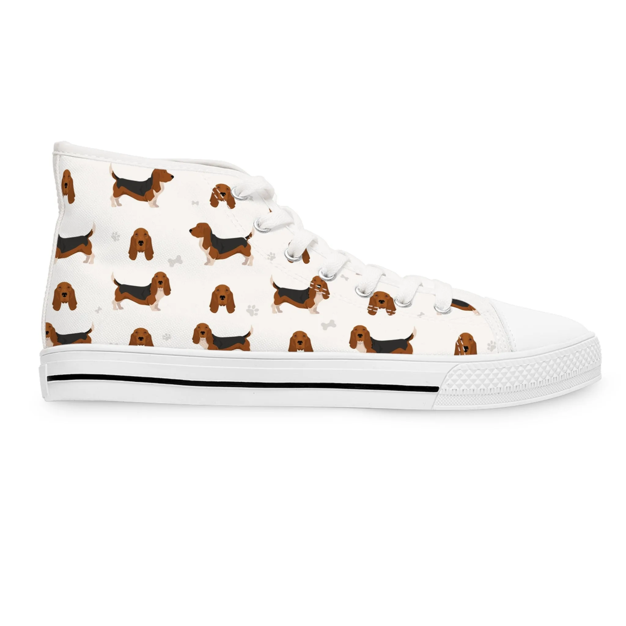 Basset Hound Women's High Top Sneakers