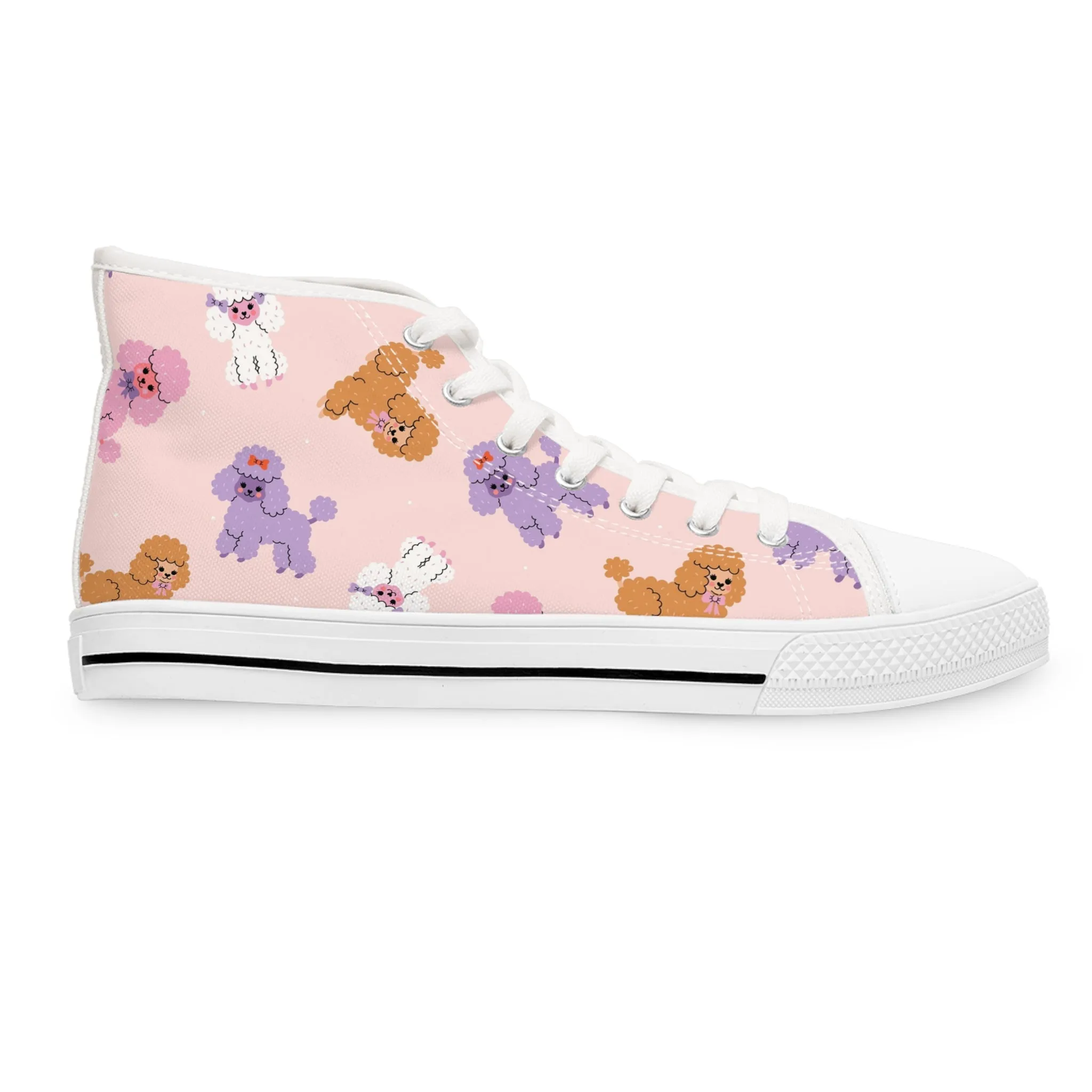 Colorful Poodle Women's High Top Sneakers