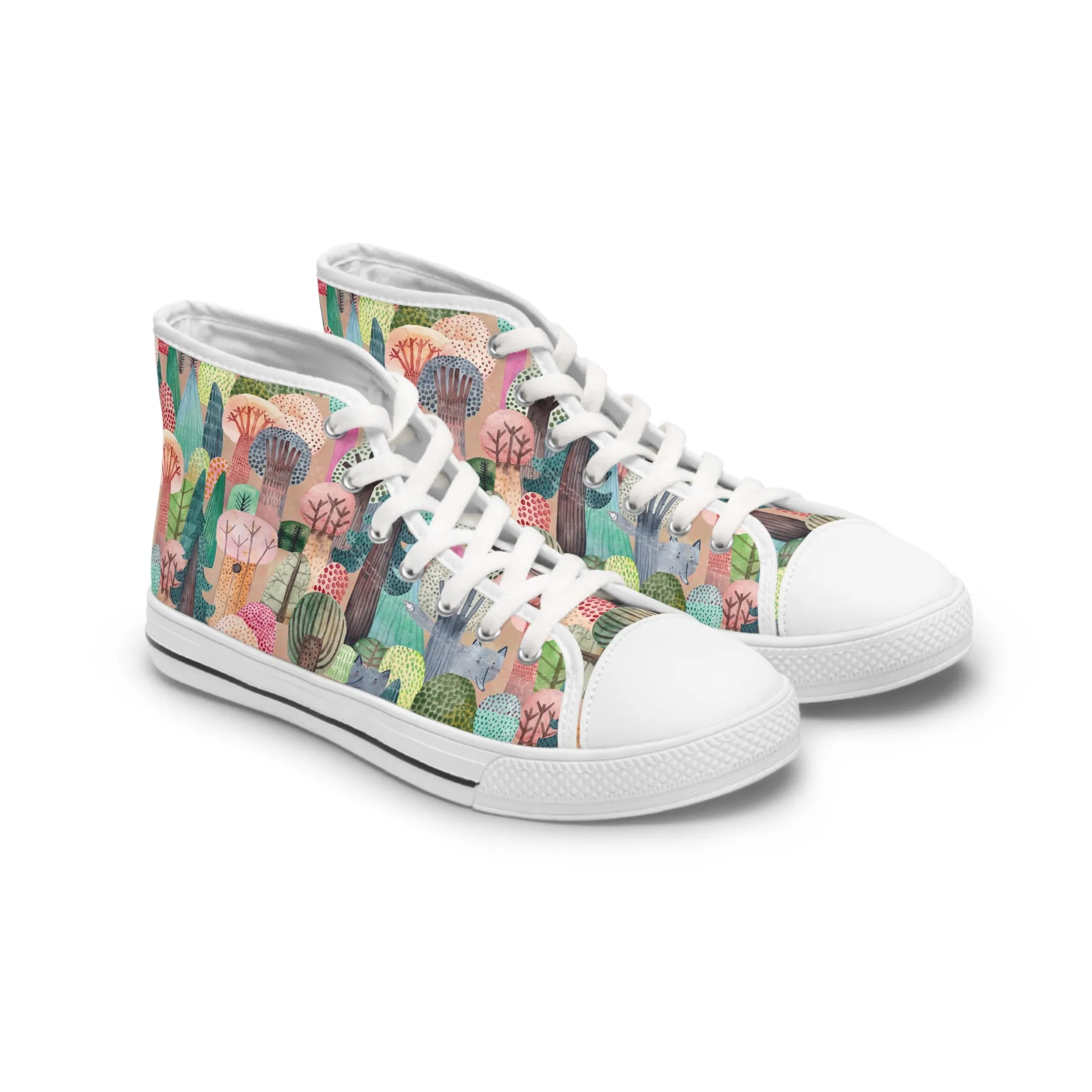 Colorful Trees Women's High Top Sneakers