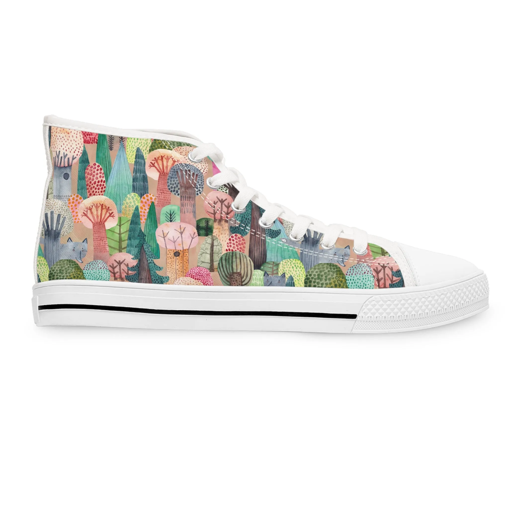 Colorful Trees Women's High Top Sneakers