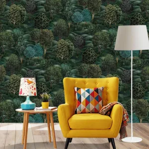 Custom Mural Minimalist Forest Trees Wallpaper (㎡)