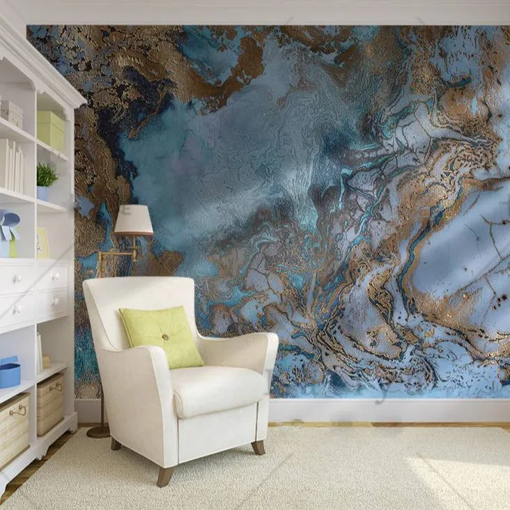 Custom Wallpaper Mural Abstract Art Marble Effect (㎡)