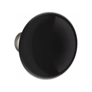 EMTEK Modern Brass Ebony Knob with Modern Rosette