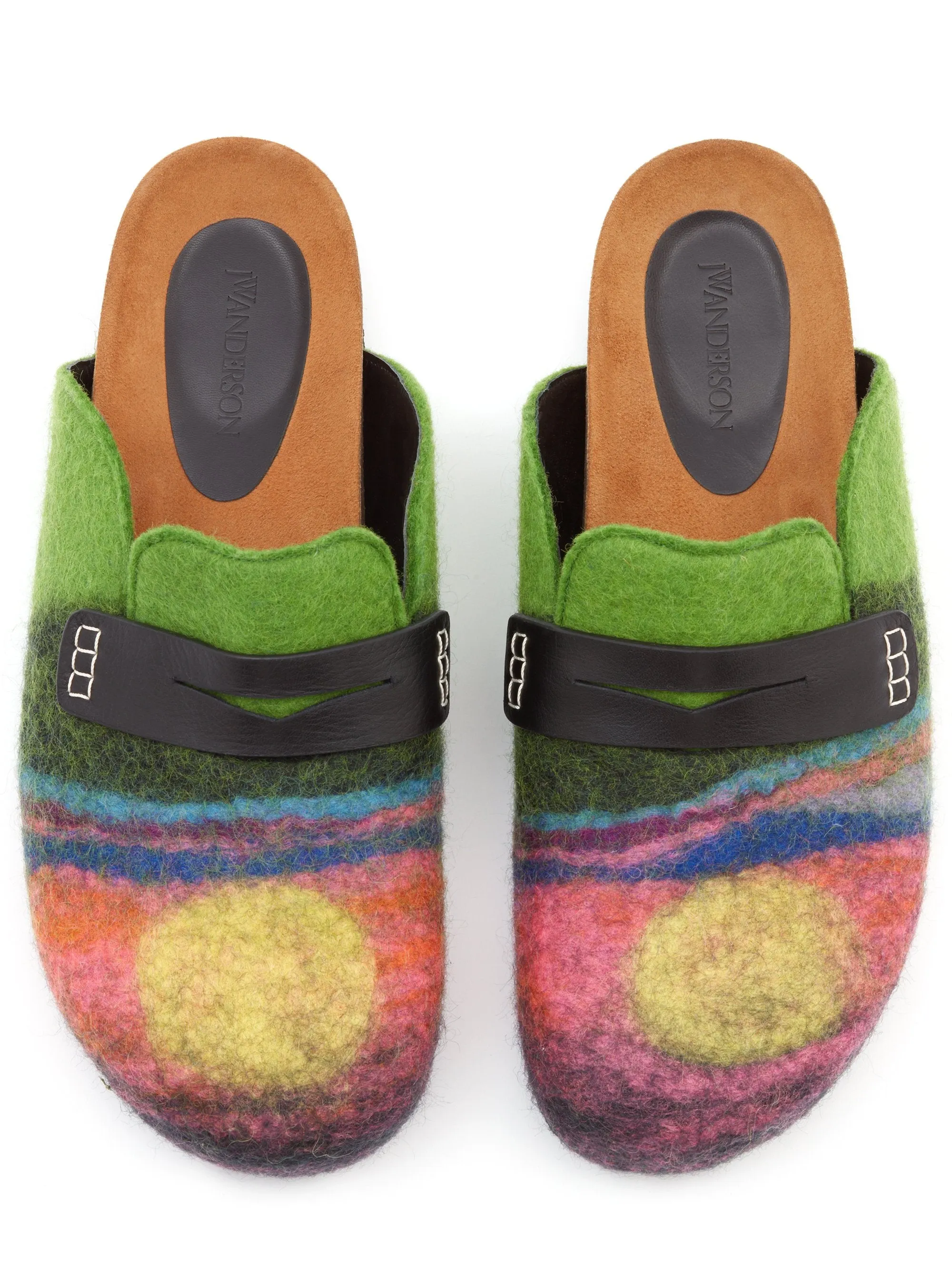 Felt Loafer Mules