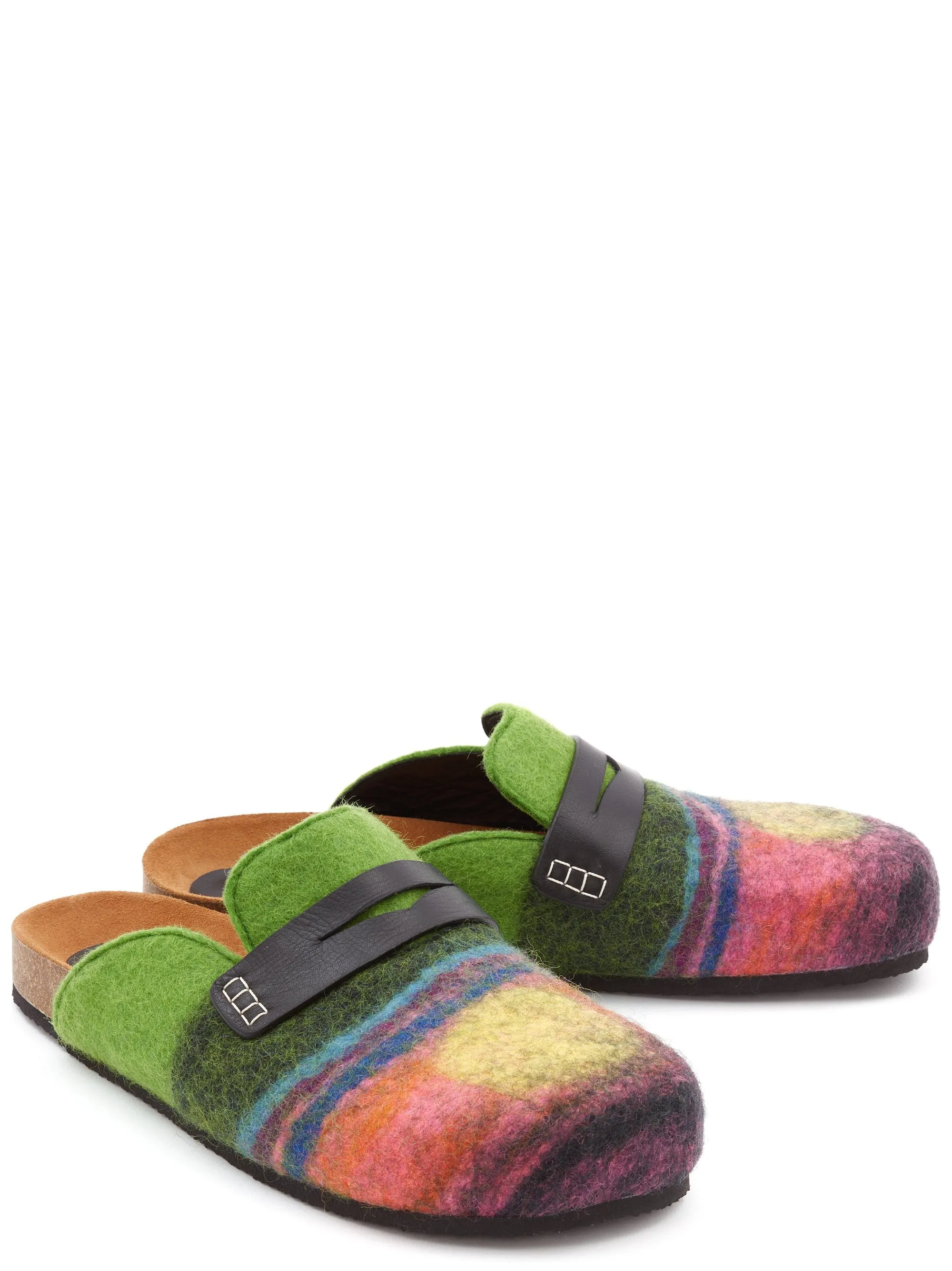 Felt Loafer Mules