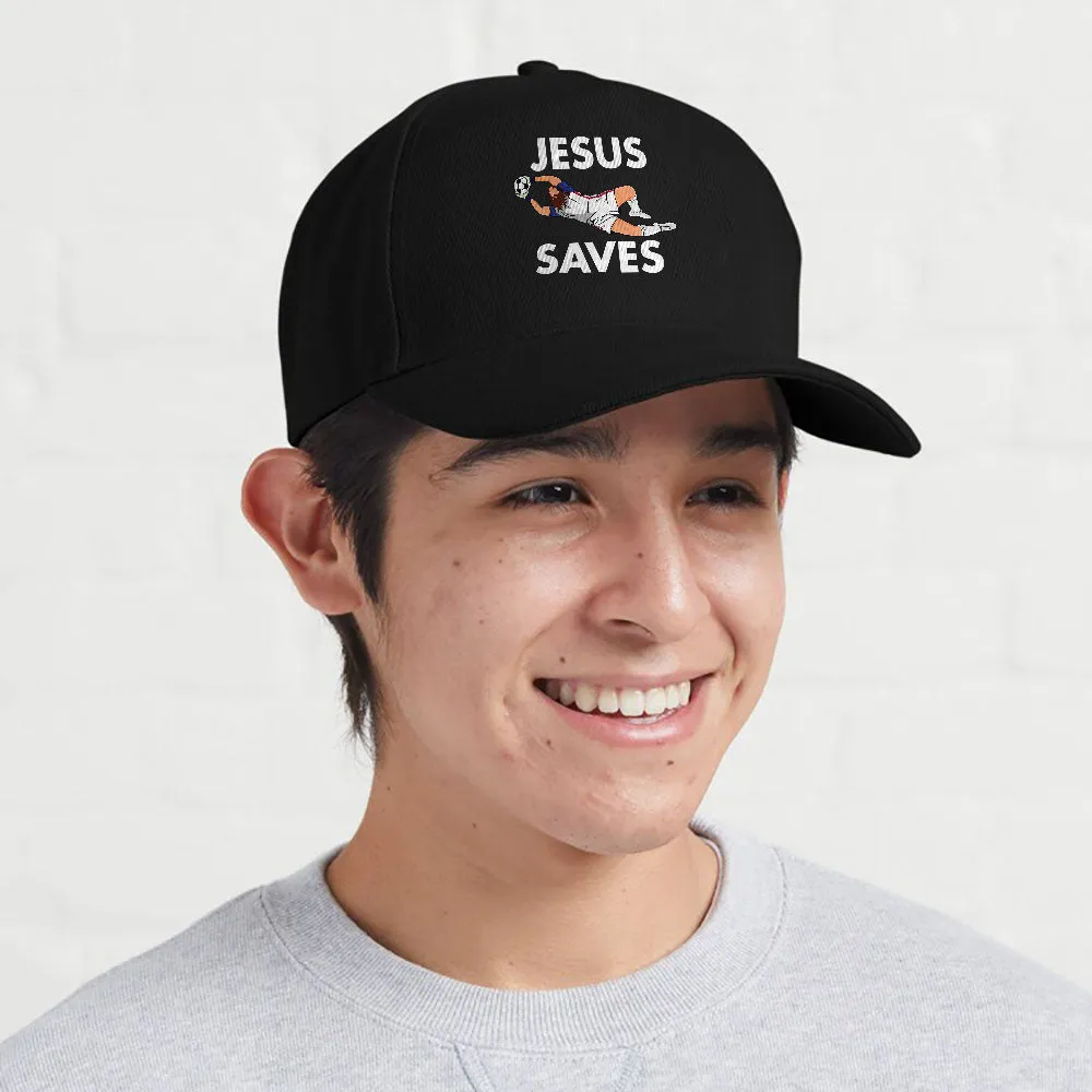 Funny Soccer Christian Tees Jesus Saves Cap