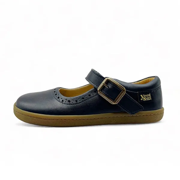 Holly Velcro Mary Jane Kids Shoe Navy Leather