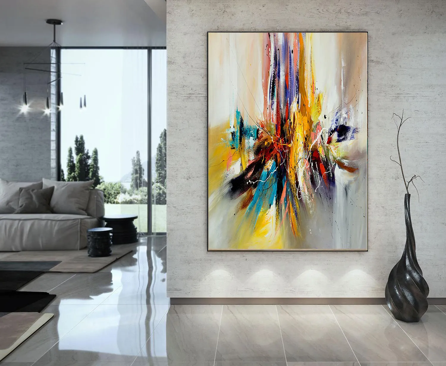 Large Modern Art Oil Painting on Canvas Modern Wall Art oversize Painting - Amazing Abstract 11