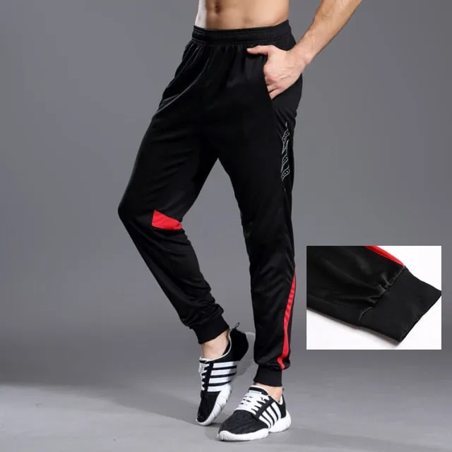 Men Running Sport Pants With Zipper Pockets Football Joggings Training Sweatpants Basketball Soccer Trousers workout pant Male