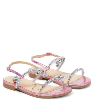 Miniqueenie Christian Louboutin Kids decorated sandals, pink