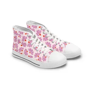 Purple Flowers Women's High Top Sneakers