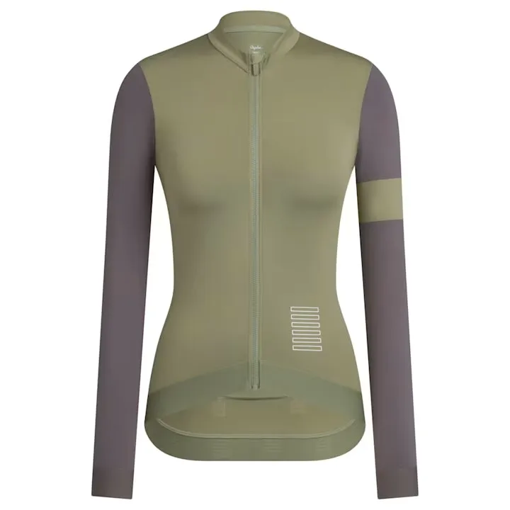 RAPHA Pro Team Training Long Sleeve Women Jersey AW2023 - OGK Olive Green/Mushroom