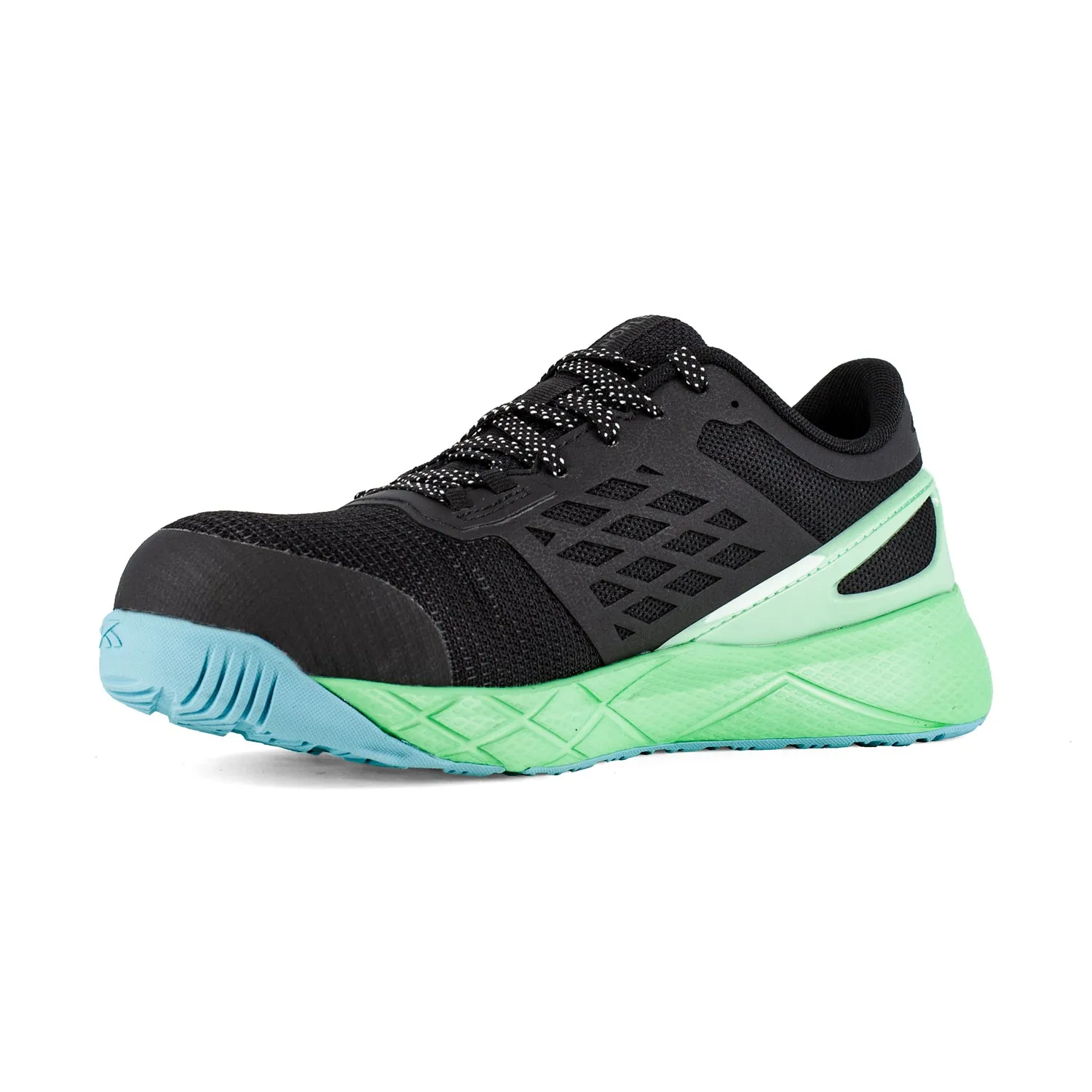 Reebok Womens Nanoflex TR Black/Seafoam Mesh CT Athletic Work Shoes