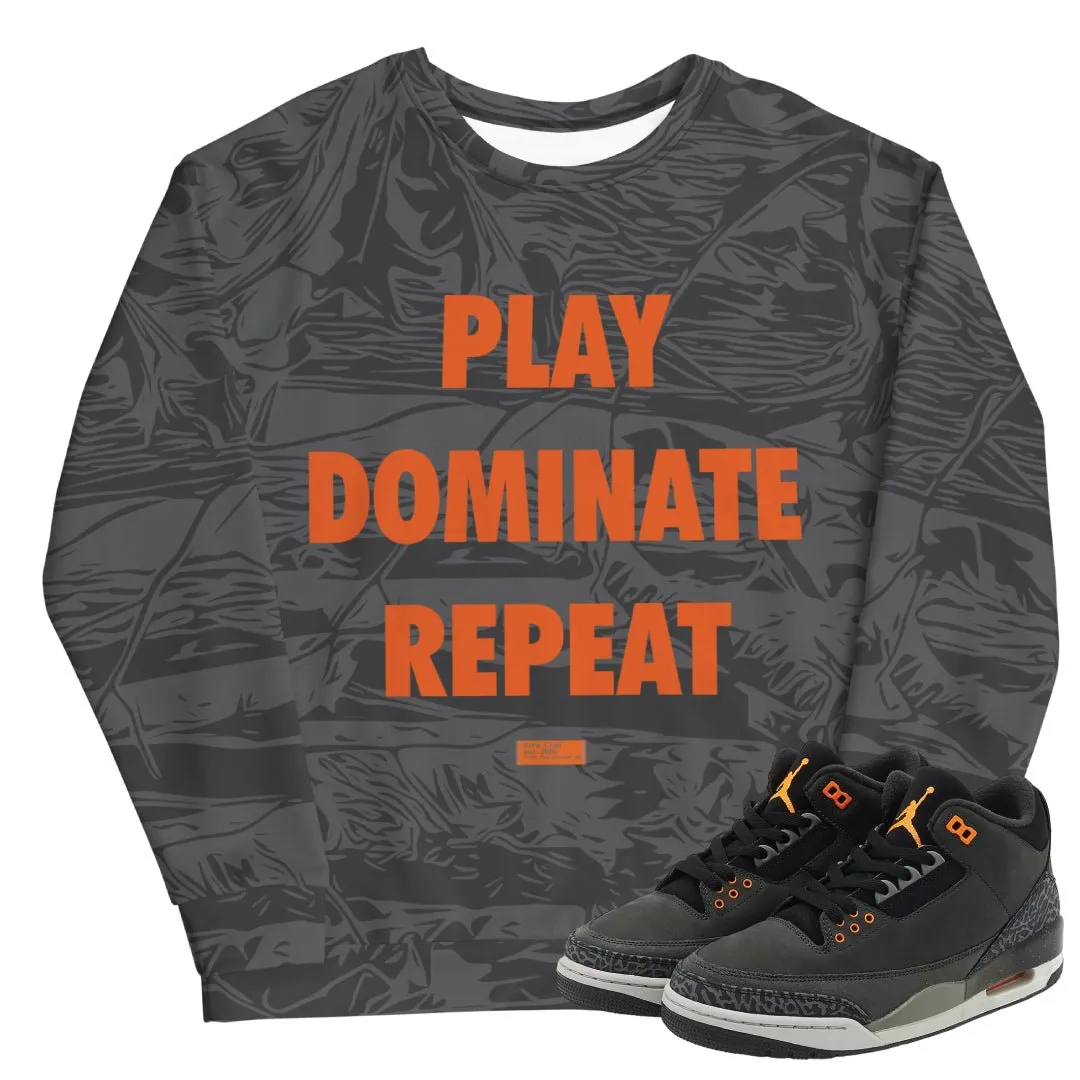 Retro 3 Fear Play Dominate Repeat Sweater