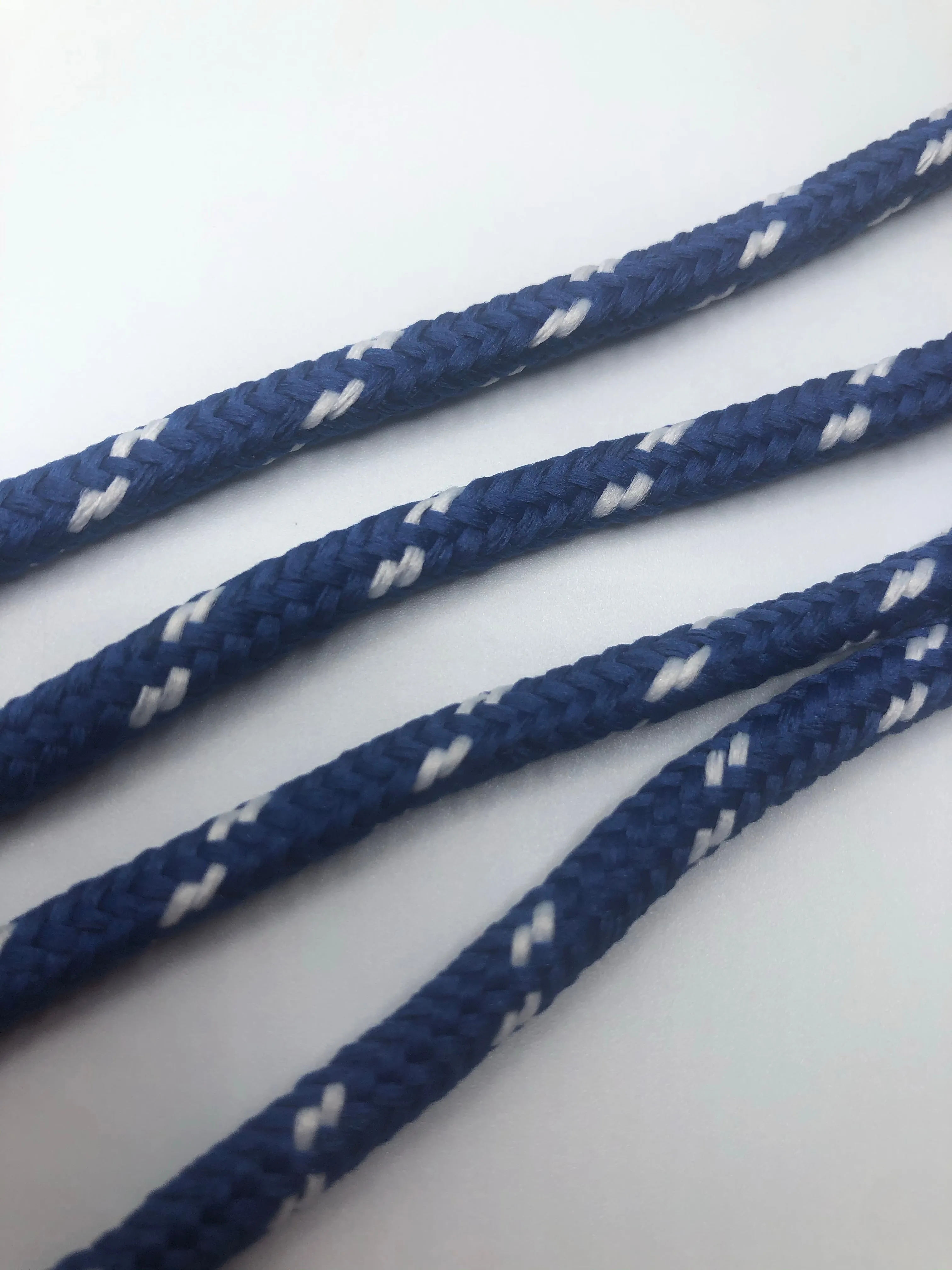 Round Classic Shoelaces - Royal Blue with White Accents