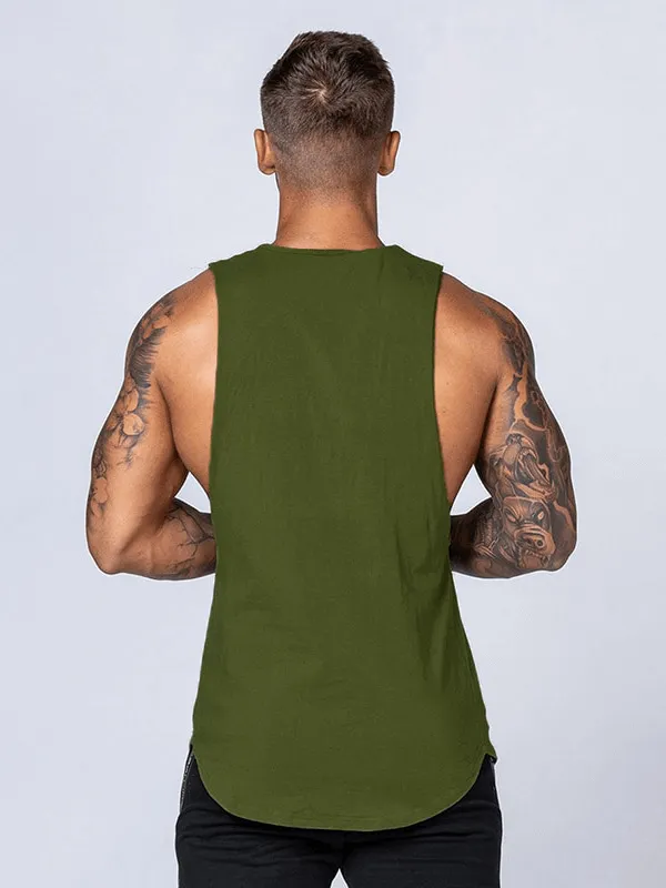 Solid Cotton Fitness Tank Top for Men / Workout Clothes - SF1491