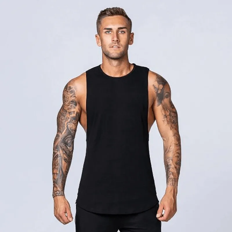 Solid Cotton Fitness Tank Top for Men / Workout Clothes - SF1491