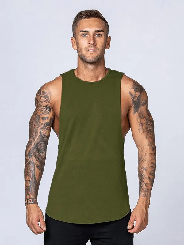 Solid Cotton Fitness Tank Top for Men / Workout Clothes - SF1491