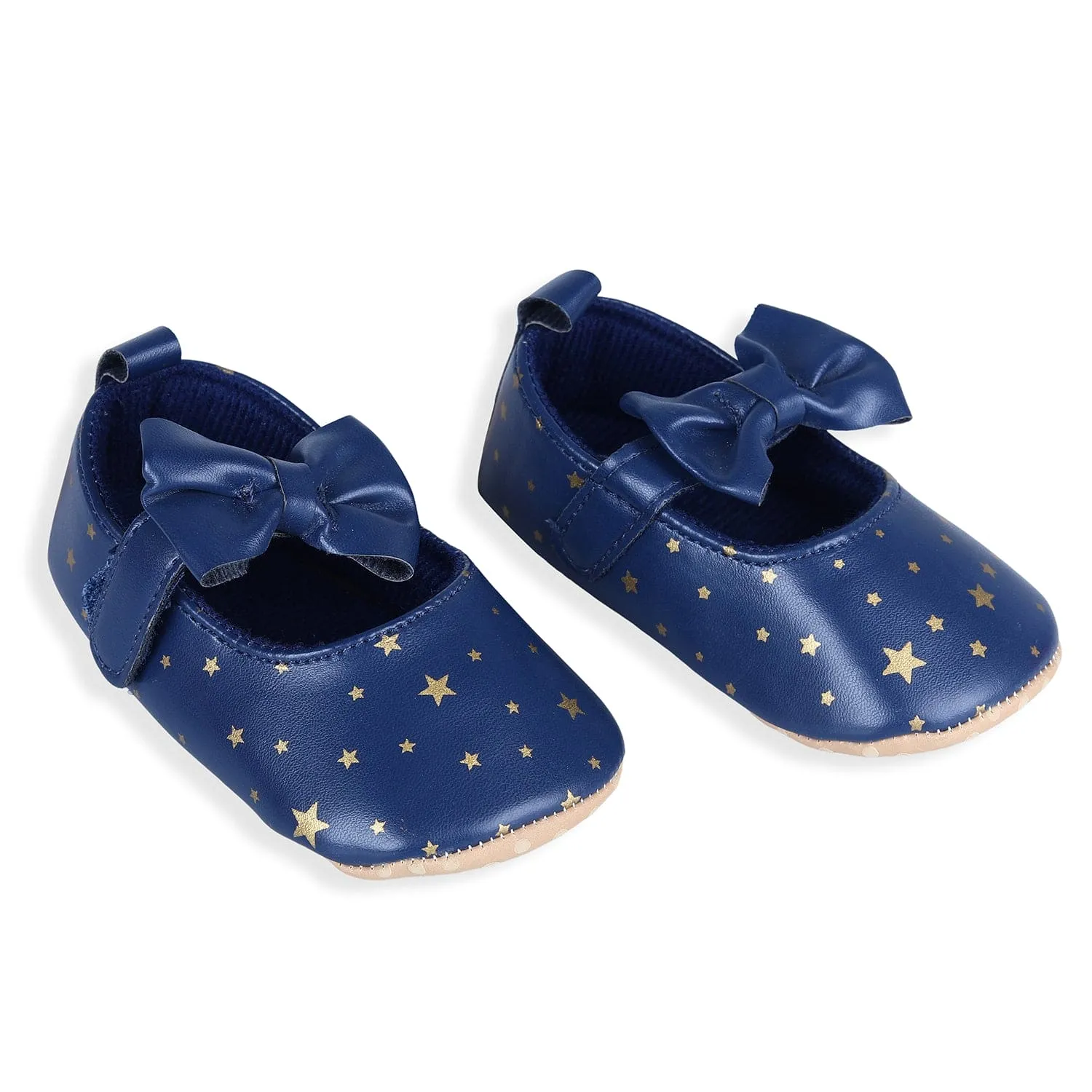 Star Premium Girls Soft Anti-Slip Ballerina Shoes - Navy Blue