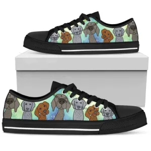 Stylish Weimaraner Women Low Top Shoes, Low Top Sneaker, Low Top Canvas Shoes