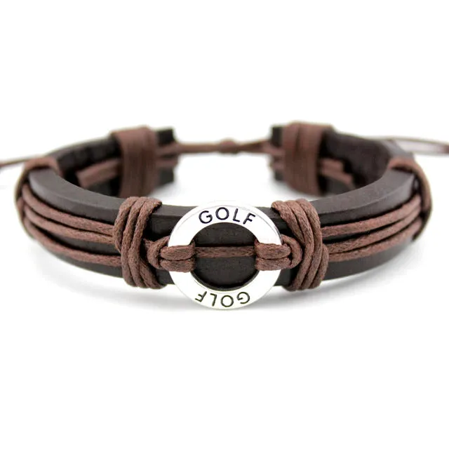 Volleyball Football Soccer Softball Lacrosse Hockey Basketball Calisthenics Charm Leather Bracelets Women Men Unisex Jewelry