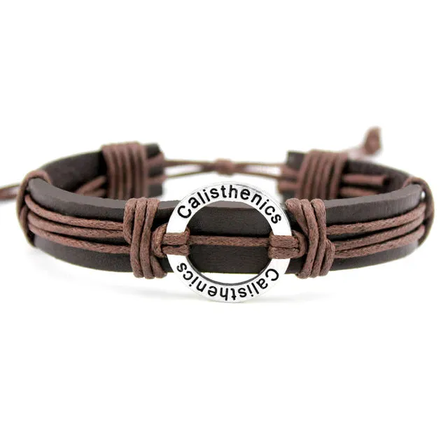 Volleyball Football Soccer Softball Lacrosse Hockey Basketball Calisthenics Charm Leather Bracelets Women Men Unisex Jewelry