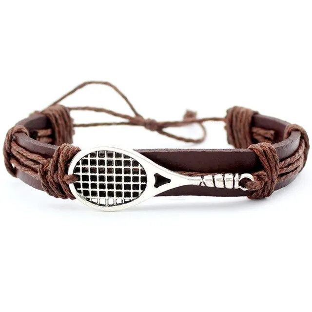 Volleyball Football Soccer Softball Lacrosse Hockey Basketball Calisthenics Charm Leather Bracelets Women Men Unisex Jewelry