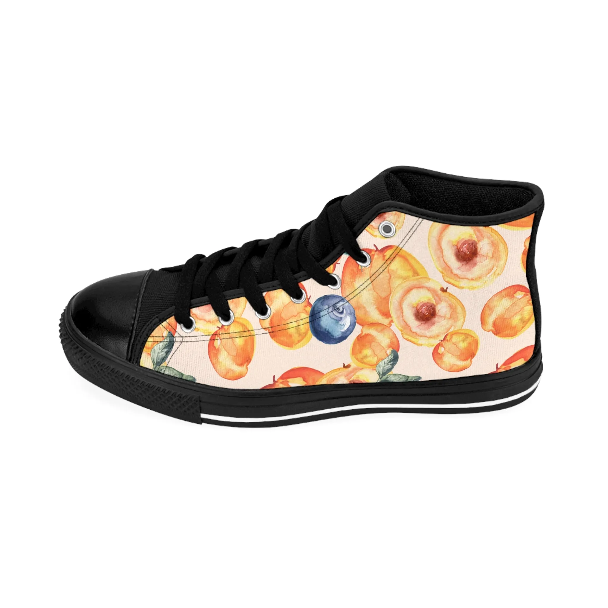 Watercolor Apricot and Plum Men's Classic Sneakers