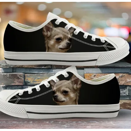 Women Canvas Low Top 3D Dog Print  Shoes