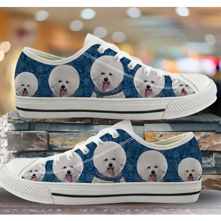 Women Canvas Low Top 3D Dog Print  Shoes