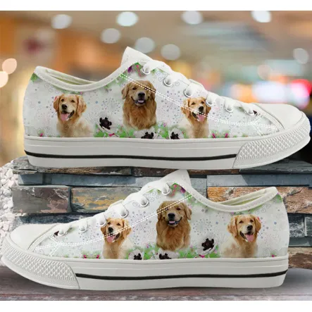 Women Canvas Low Top 3D Dog Print  Shoes