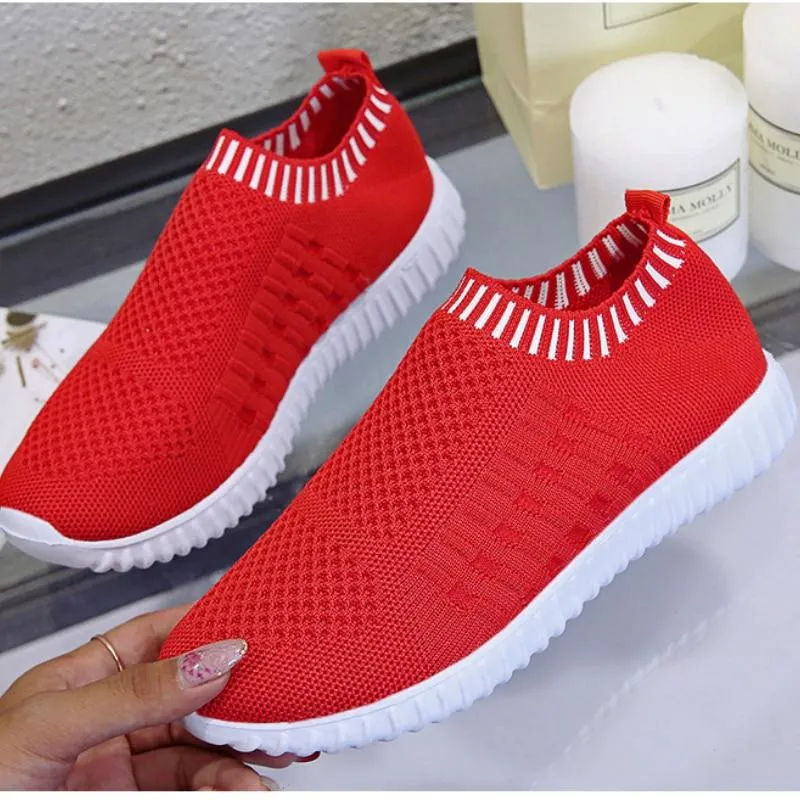 Women Casual Slip-On Striped Sock Shoes