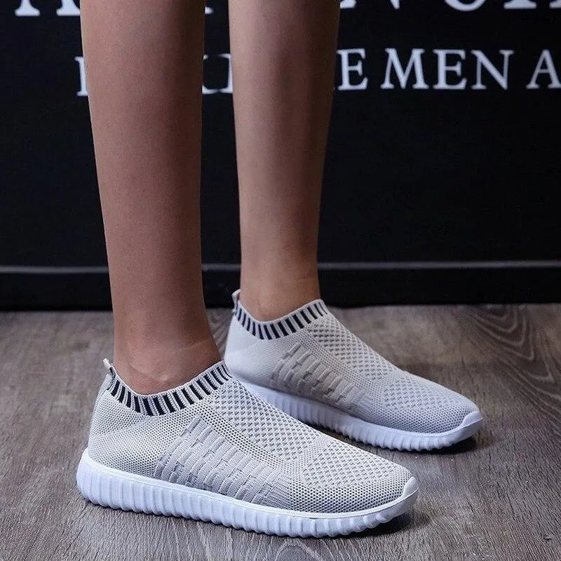 Women Casual Slip-On Striped Sock Shoes