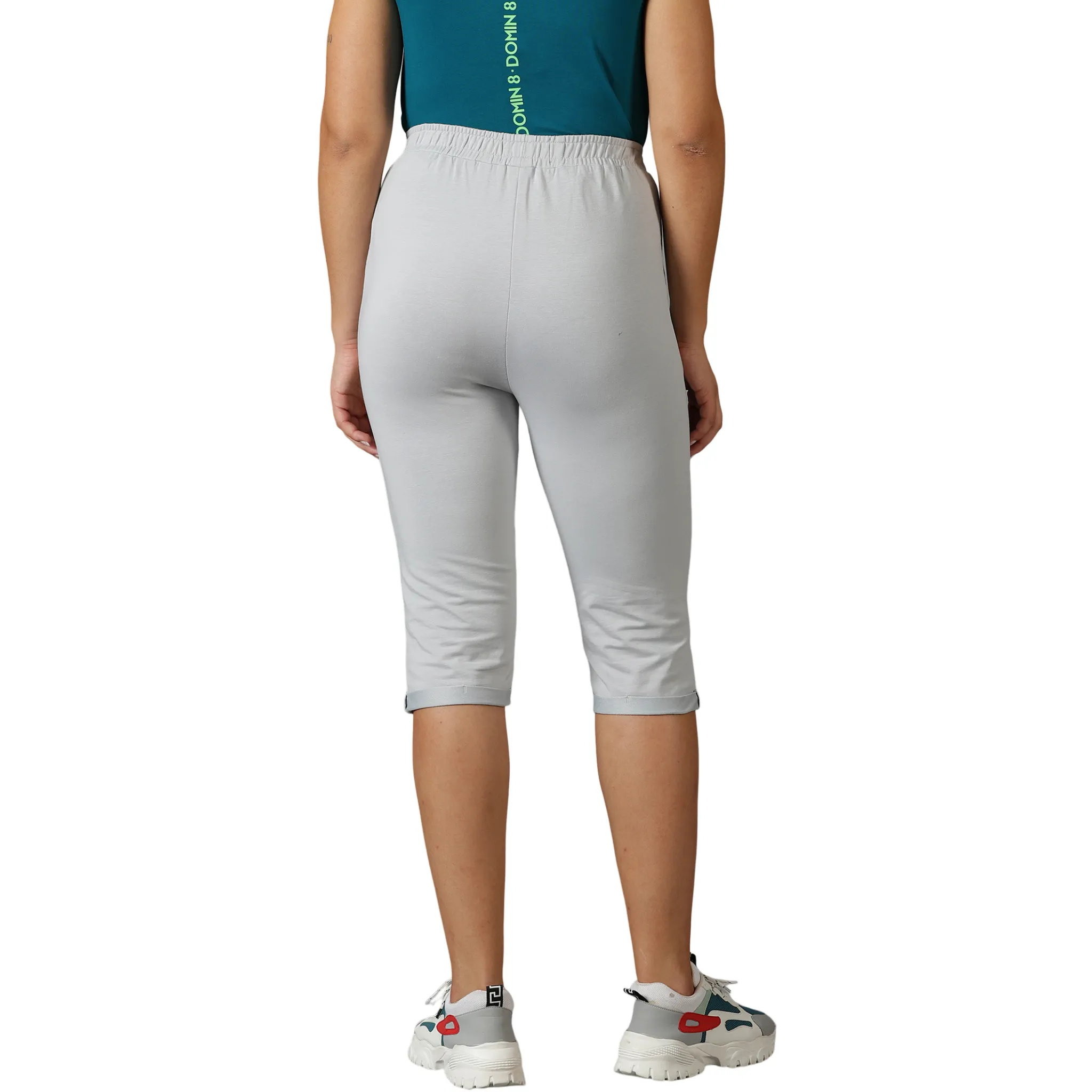 Women's Regular Fit Capri with Elasticated Waist & Side pockets